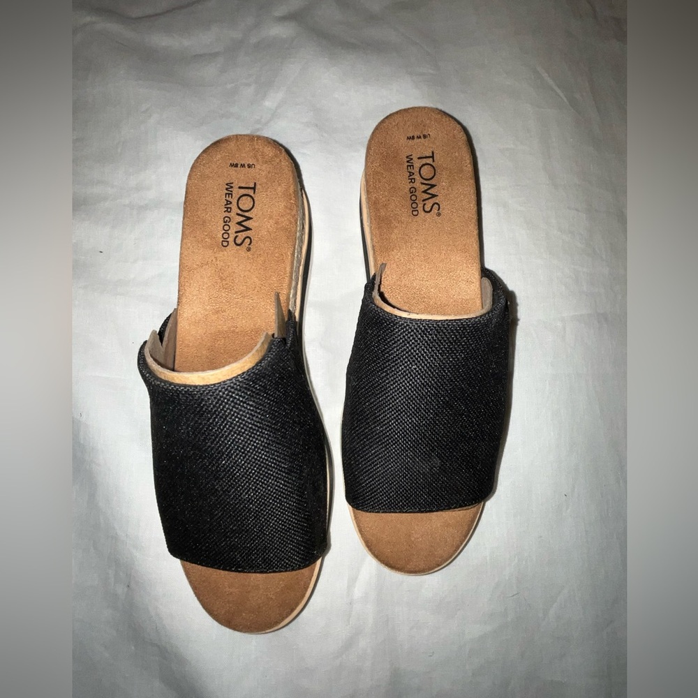 TOMS Diana Mule Black Canvas Slip-on